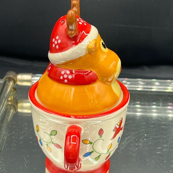 Festive Reindeer Mug with Lid - Picture 2 of 6